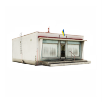 old groceteria shop building model isolated png