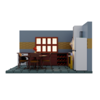 Stylized Cartoon Kitchen png