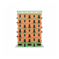 edificio moderno 3d aislado png