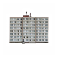 3d block of flats building isolated png