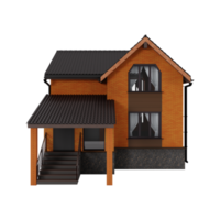 3d brick house isolated png