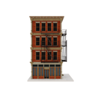 3d american style company apartment or building model isolated png