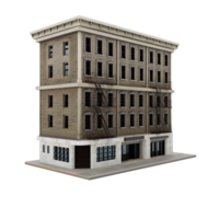 3D amerikanische Firmenwohnung oder Gebäudemodell isoliert png