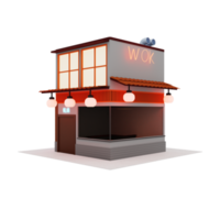 Stylized cartoon coffee shop building png