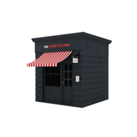 3D-Straßenküchenladen-Gebäudemodell png