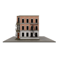 3d american style company apartment or building model isolated png