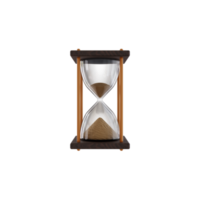 Reloj de arena de cristal de hora de latón aislado png