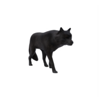 lobo preto 3d isolado png