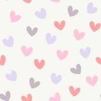 Seamless hearts pattern. Vector repeating texture.  Seamless pattern of random hearts shape confetti. Design element for festive banner, greeting card, postcard, wedding invitation, Valentines day and