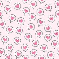 Seamless pattern with social media hand drawn likes. Seamless love heart design vector background. Seamless pattern on Valentine's day. The seamless texture with hart.