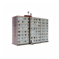 3d block of flats building isolated png