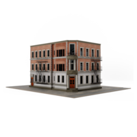 3d american style company apartment or building model isolated png