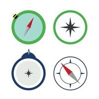 Compass icons set. Compass is a simple symbol with an icon isolated. Vector illustration.