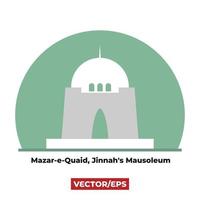 Mazar-e-Quaid with isolated background vector illustration