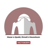 mazar-e-quaid, mausoleo de jinnah aislado con antecedentes vector