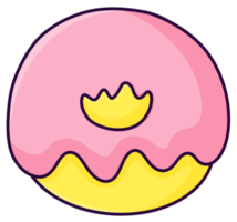 ícone de desenho animado de rosquinha rosa png
