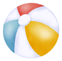 Watercolor Beach ball icon inflatable sea and summer toy png