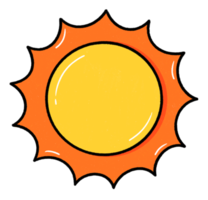 icono de sol brillante de dibujos animados png