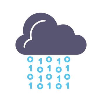 icono de vector de codificación de nube