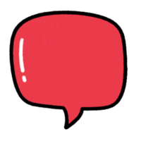 Red comic speech bubble png