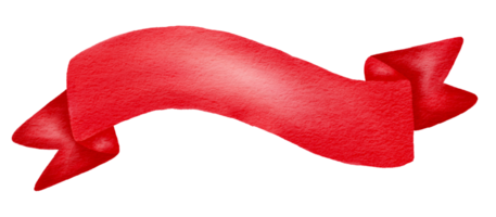 Watercolor ribbon red. png