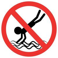 Forbidden to jump into the pool, into the water vector