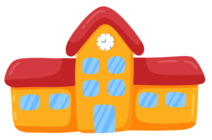 School flat building icon png