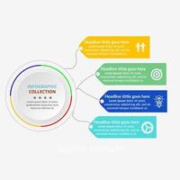 diseño de plantilla de infografía empresarial. infografía de diagrama de círculo realista. visualización de gráficos de informes anuales de negocios modernos. vector