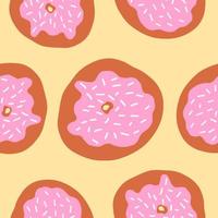 Donuts seamless pattern. Vector illustration in cartoon flat style isolated on light background