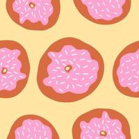 Donuts seamless pattern. Vector illustration in cartoon flat style isolated on light background