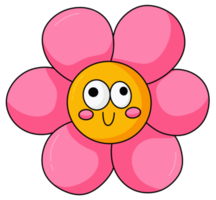 fleur de marguerite de caractère rose png