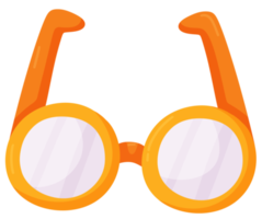 Glasses yellow cartoon icon flat design png