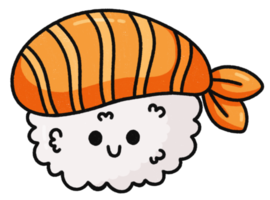 Cute kawaii sushi character icon png