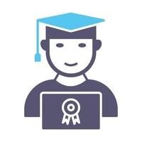 Unique Student Holding Degree Vector Icon