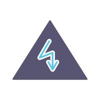 icono de vector de peligro de electricidad único