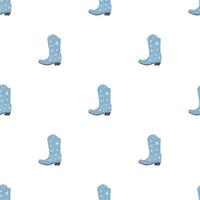 botas vaqueras con adornos de patrones sin fisuras. tema del salvaje oeste. ilustración de vector de moda de color dibujado a mano sobre fondo blanco