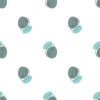 Surreal Faces One Line Seamless Pattern . Abstract Minimalistic Art design for print, cover, wallpaper, Minimal and natural wall art. Vector illustration on white background.