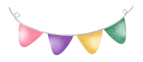 Watercolor party bunting png