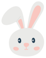 Rabbit bunny head face round icon cute cartoon png