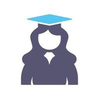 Unique Female Graduate Vector Icon