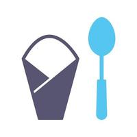 Spoon and Napkin Vector Icon