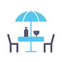 icono de vector de mesa de café único