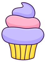 doce ícone de desenho animado de cupcake fofo png