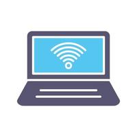 Connected Laptop Vector Icon