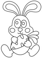 Cute white rabbit holding a carrot png