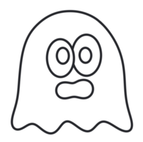 halloween geest zwart lijn icoon. png