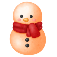 ícone do homem de neve em aquarela. png