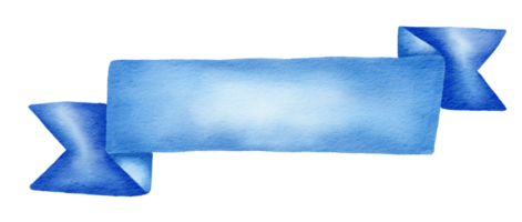 Watercolor ribbon blue. png