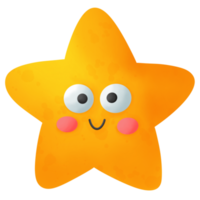 Star in cartoon style cute funny png