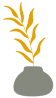 vasos minimalistas abstratos com ramo de planta png
